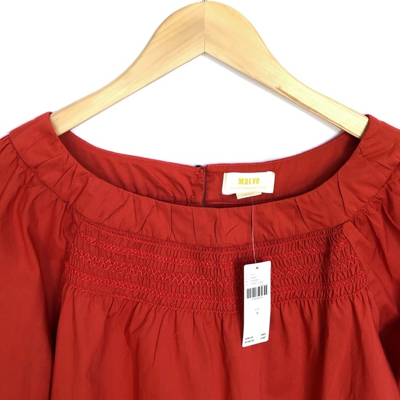 Anthropologie Maeve Smocked Swing Blouse - Picture 3 of 6